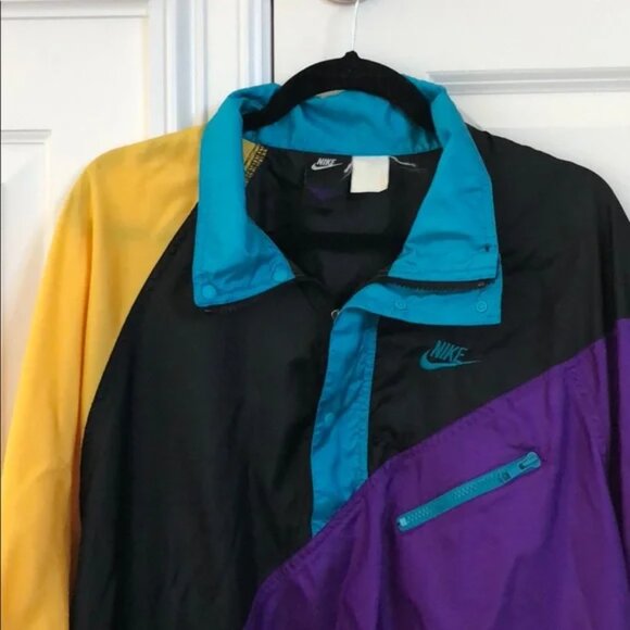 Vintage Nike Flight 90's retro royal color block nylon track jacket windbreaker - Picture 10 of 15